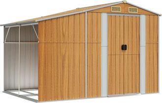 vidaXL Cobertizo Jard&iacute;n Acero Galvanizado Marr&oacute;n Claro 277x192,5x179cm Vidaxl