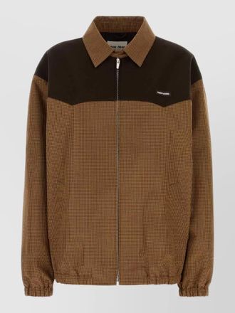 Miu Miu embroidered cotton jacket collared neck