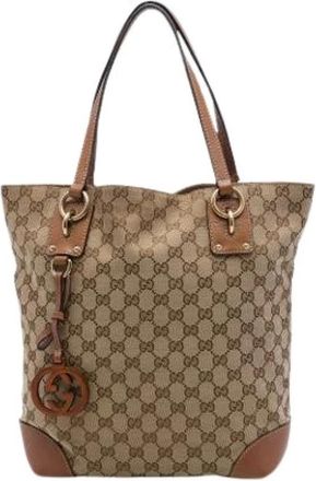 Gucci Pre-owned Canvas Tote Bag - Dames - Vintage Shopper - Beige - ONE Size - Vintage