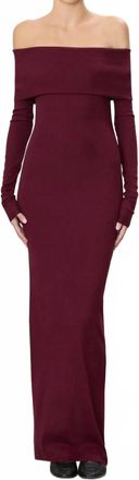 &Eacute;terne Long Sleeve Off Shoulder Maxi Dress In Red