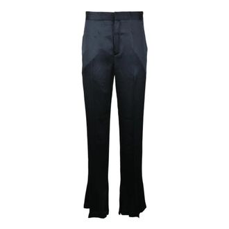 Semicouture Elegante Viscose Acetaat Broek - Dames - Straight fit broeken - Blauw - L - Broeken