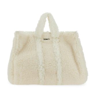 Sunnei Handbags, female, White, Size: ONE SIZE Teddy Fleece Bag