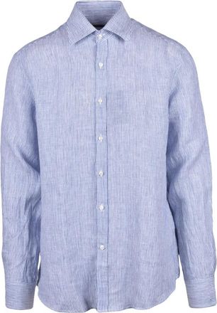 Paul & Shark shirt - Heren - Casual Overhemden - Blauw - M - Linnen - Overhemden