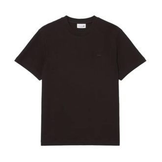 Lacoste T-Shirts, male, Brown, Size: L/XL Textured Jersey T-Shirt