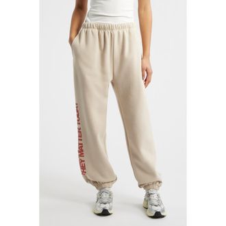 The Mayfair Group Everyone Matter Graphic Joggers in Taupe at Nordstrom, Size X-Small