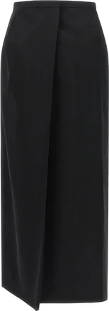 Magda Butrym Column Silhouette Wool Skirt - Black