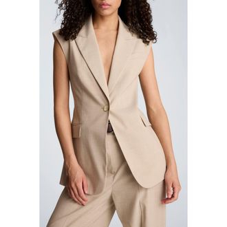 Kenneth Cole Open Back Vest in Tless Taupe/Pure White at Nordstrom, Size X-Large