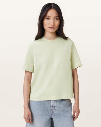 AllSaints Cotton Lisa Boxy Crew Neck T-Shirt, Size: L