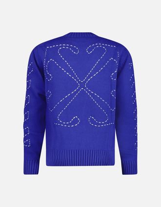 Off-white Mens Off-White Knitted Jumper Blue - Size: 38