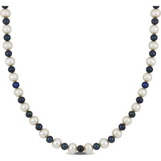 Delmar Mens 5-7.5mm Multicolor Freshwater Pearl Necklace in Ivory Black Multi at Nordstrom Rack