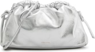 Mansur Gavriel Cloud Mini Metallic Leather Clutch - Silver - One Size