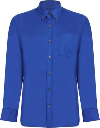 Tom Ford Royal Blue Classic Shirt - Heren - Casual Overhemden - Blauw - M - Overhemden