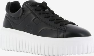 Hogan Niedrige Plateausneakers aus Nappaleder H-Stripes