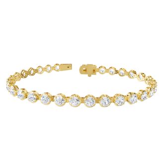 Diamond2Deal 14k Yellow Gold 7.50 Carat Round Lab Grown Diamond Tennis Bracelet 7