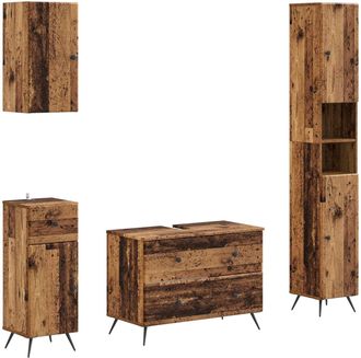 vidaXL Juego De Armarios De Ba&ntilde;o De 4 Piezas Breda Madera Envejecida Vidaxl