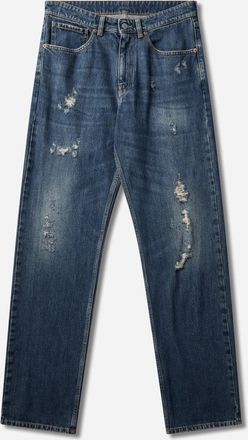 Maison Margiela Men s Distressed Straight-Leg Jeans Dark Blue