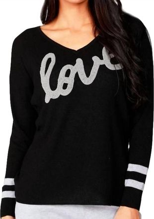 Angel Love V-Neck Pullover In Black/gray