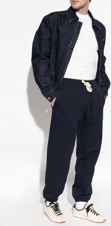 Jil Sander Sweatpants With Cuffed Legs, Mens, Navy Blue