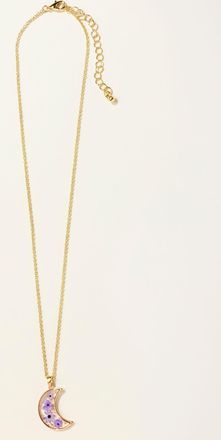 Fat Face FatFace Purple Moon Flower Necklace