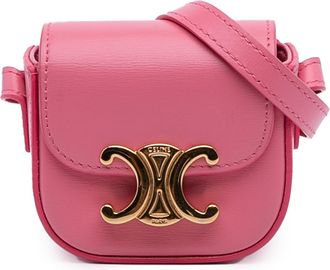 Celine Pre-owned Womens Teen Besace Triomphe Crossbody - Pink Leather - One Size