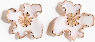 H&M Bl&uuml;tenf&ouml;rmige Ohrringe - White
