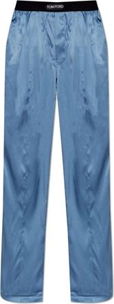 Tom Ford Zijden pyjamabroek - Heren - Pyjama - Blauw - XL - Nachtkleding