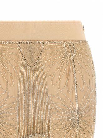 The Attico Beaded Tulle Skirt - Gold