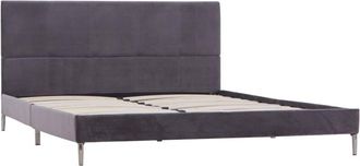 vidaXL Bed Frame without Mattress Grey Fabric 135x190 cm Double Vidaxl