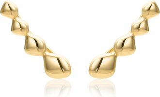Monica Vinader Gold Nura Teardrop Climber Earrings