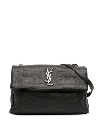 Saint Laurent 2019 Medium Croc Embossed Calfskin Monogram West Hollywood crossbody bag - women - Calf Leather - One Size - Black