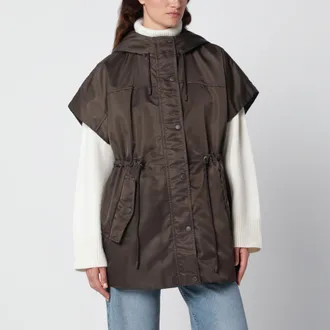 Max Mara Gilet imbottito fango in twill antigoccia