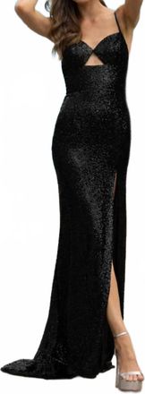 Sherri Hill Fully Sequin Gown In Black