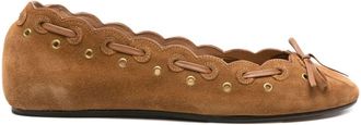 Isabel Marant Balfy Suede Ballet Flats - Womens - Calf Leather/Calf Suede