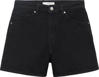 Mango High Waist Denim Shorts in Black Denim at Nordstrom, Size 12