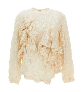 Comme Des Gar&ccedil;ons Ivory Ruffled None Top