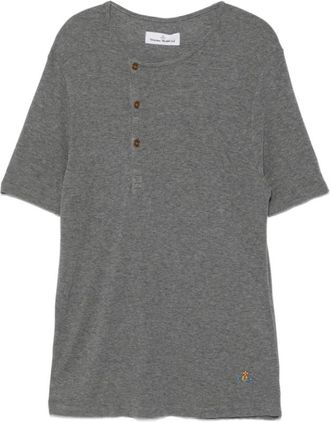 Vivienne Westwood Asymmetrisch T-shirt met Orb-logo - Heren - T-shirts - Grijs - L - Katoen - Tops