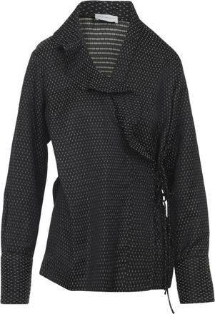 Dries Van Noten Zwarte Calberton Shirt met Geometrisch Patroon - Dames - Overhemden - Zwart - M - Overhemden
