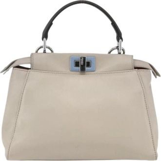 Fendi Pre-owned Handbags, female, Beige, Size: ONE SIZE Pre-owned Vintage Leather Handbag