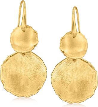 Ross-Simons Italian 18kt Gold Over Sterling Circle Drop Earrings