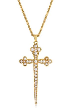 Joy Dravecky Jewelry Athena Cross Pendant Necklace in Gold at Nordstrom