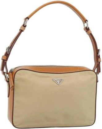 Prada Pre-owned Vintage Schoudertas - Dames - Vintage Schoudertas - Beige - ONE Size - Leer - Vintage