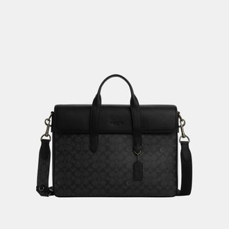 Coach Mens Sullivan Portfolio Brief In Signature Canvas - Multicolour - One Size