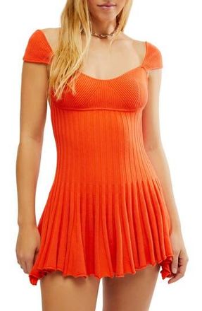 Free People Cherie Tie Back Knit Minidress in Mandeline Red at Nordstrom Rack, Size X-Large