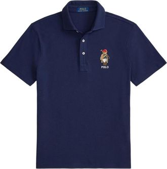 Ralph Lauren Tops, Heren, Blauw, XL, Katoen, Polo Bear Poloshirt