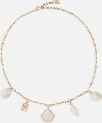 Dolce & Gabbana Necklace With Dg Logo And Shells - Woman Bijoux Gold Metal Onesize