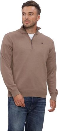 G-Star Truien & Vesten, Heren, Bruin, 2Xl, Core Refined Half Zip Knit