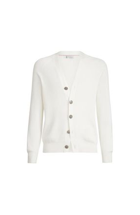 Brunello Cucinelli English Rib knit cardigan in Panama at Nordstrom, Size 46 It