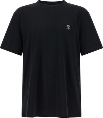 Brunello Cucinelli Black Logo Print T-shirt