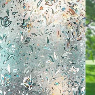 No Brand L&aacute;mina Antiest&aacute;tica Para Ventanas, Opaca, Para Mayor Privacidad, Resistente A Los Rayos Uv, Decorativa, Con Motivo De Tulipanes, 45 &times; 100 Cm