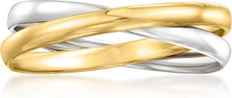 Ross-Simons Italian 10kt 2-Tone Gold Rolling Ring